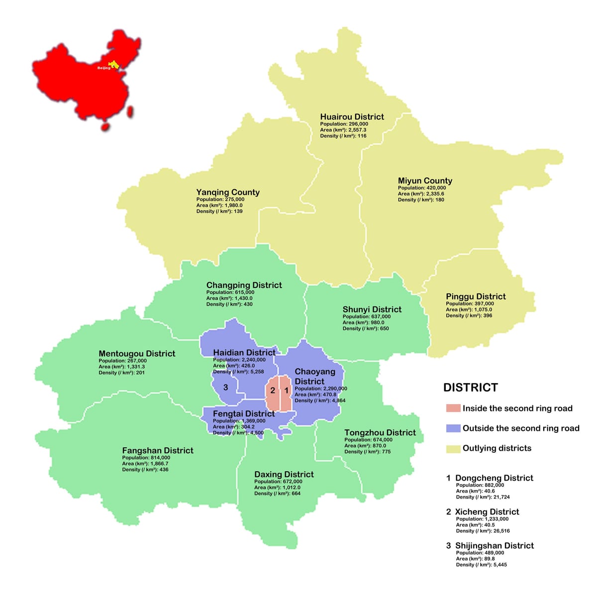 বেইজিং আশপাশ মানচিত্র
