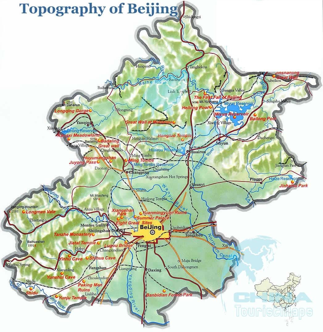 ম্যাপ, বেইজিং এর স্থান বিবরণ সম্বন্ধীয়