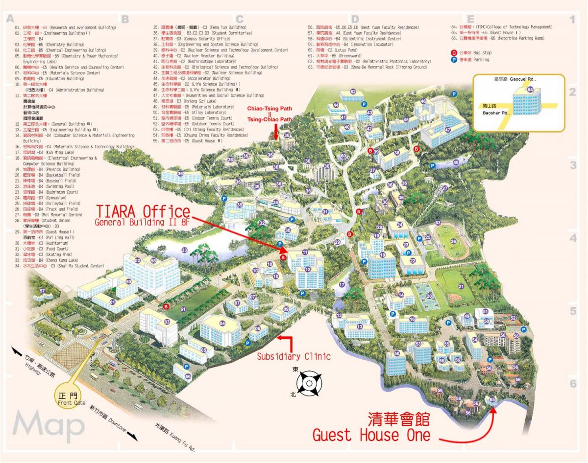 tsinghua বিশ্ববিদ্যালয় ক্যাম্পাস মানচিত্র
